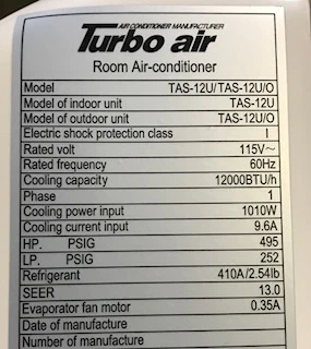 1 Ton Single-Zone Outdoor/Indoor Mini-Split Air Conditioner System, 13 SEER 115/60/1 R-410A CFM 364 - Image 4