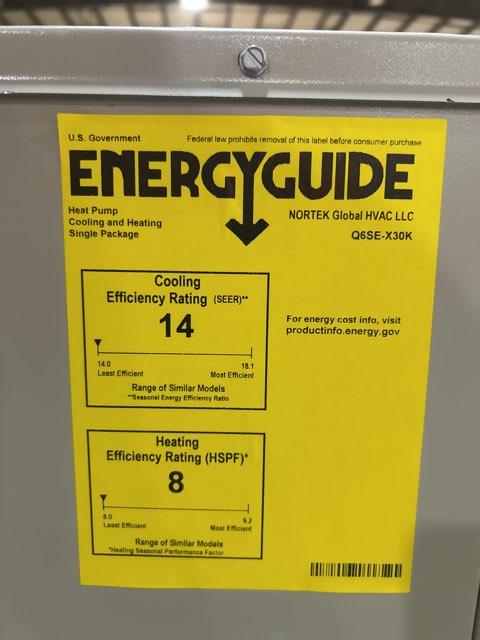 2.5 Ton Single-Stage Convertible Packaged Heat Pump Unit, 14 SEER, 208-230/60/1, R410A - Image 4