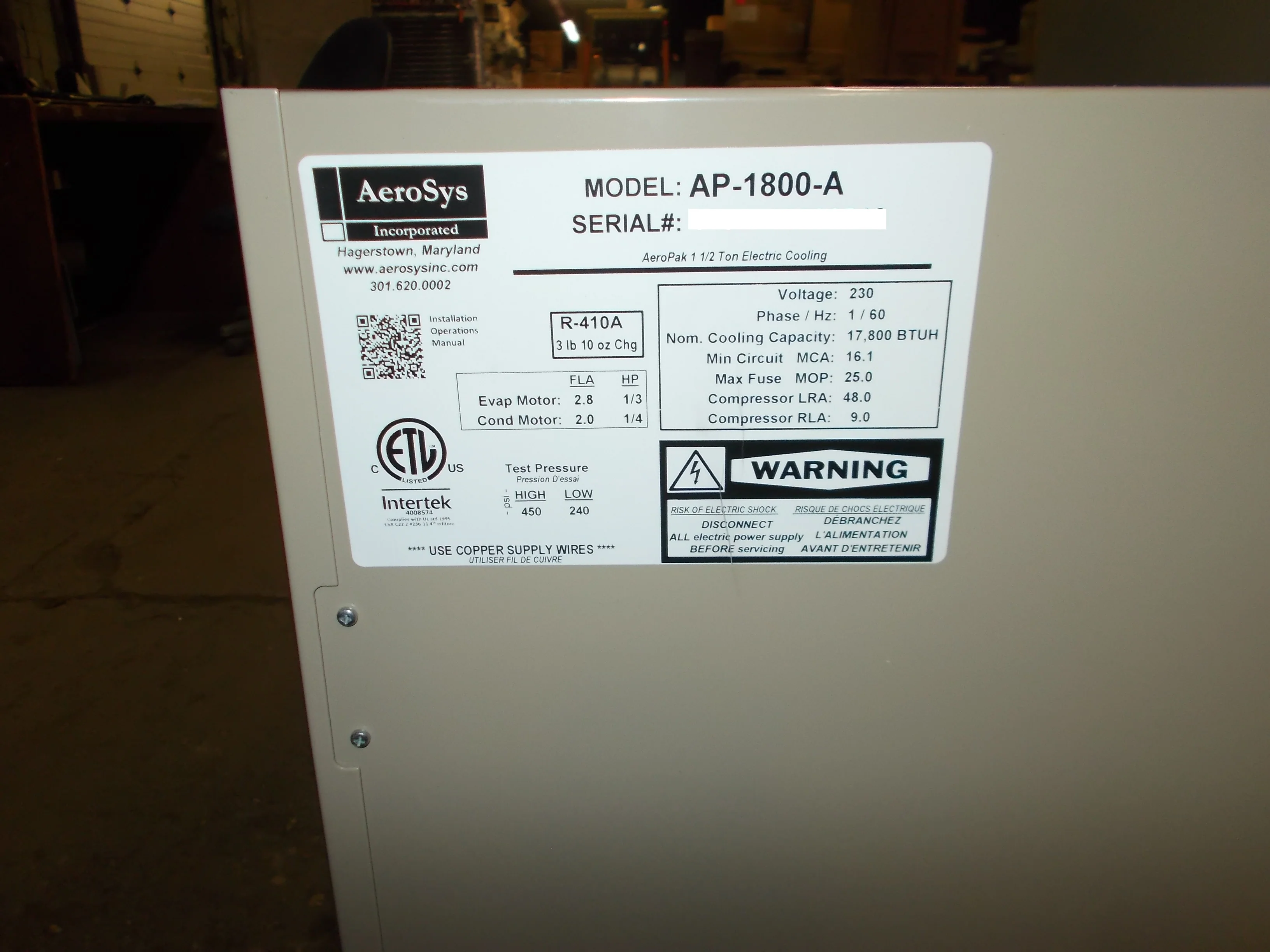 1.5 Ton Ap" Series Aero Pak Thru-The-Wall Modular Package Air Conditioner Unit - Image 5