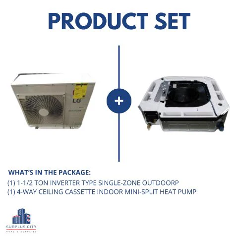 1.5 Ton Inverter OD/Ceiling Cassette ID Mini-Split Heat Pump Set, 20 SEER 208-230/60/1 R-410A - Image 10