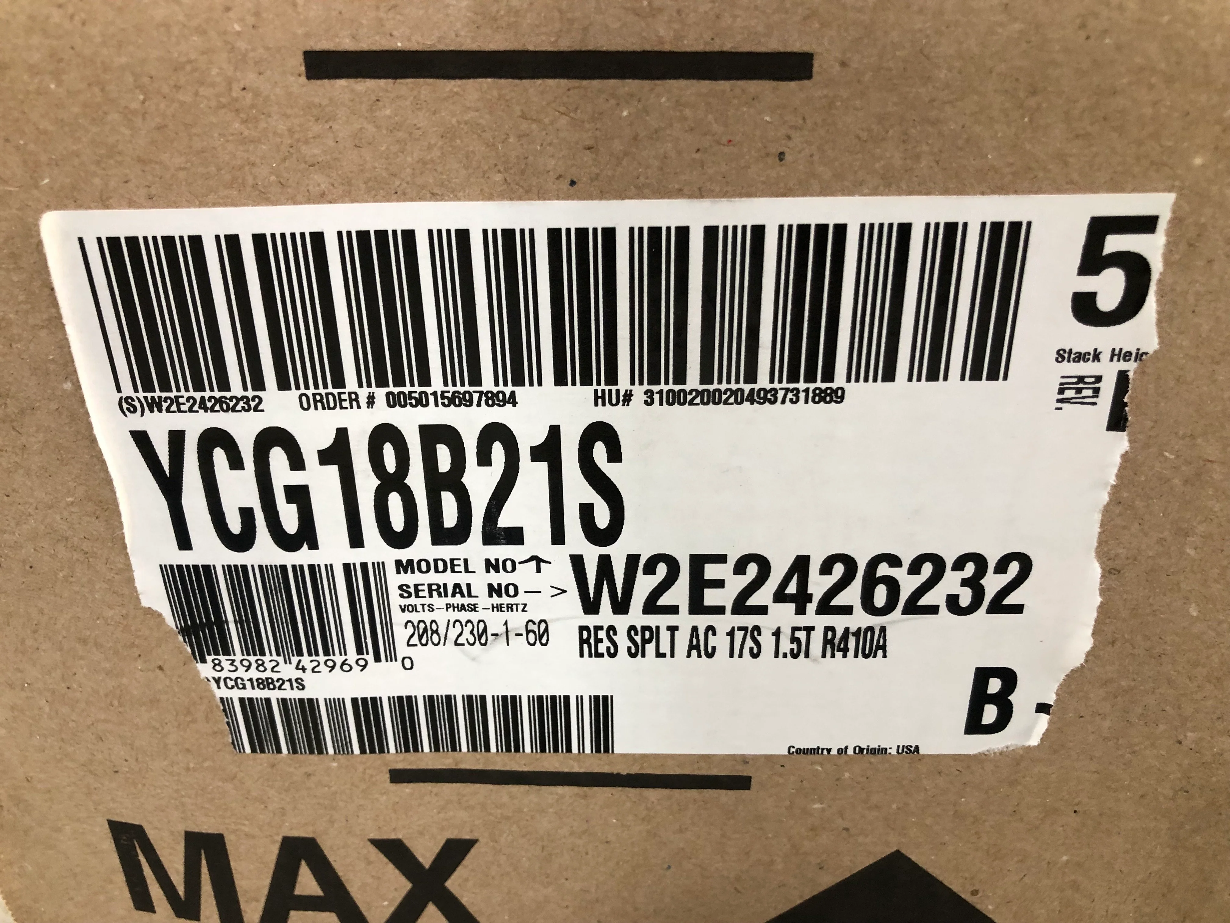 1.5 Ton Split System Air Conditioning Unit, 17 Seer, 208/230-60-1, R410A - Image 4