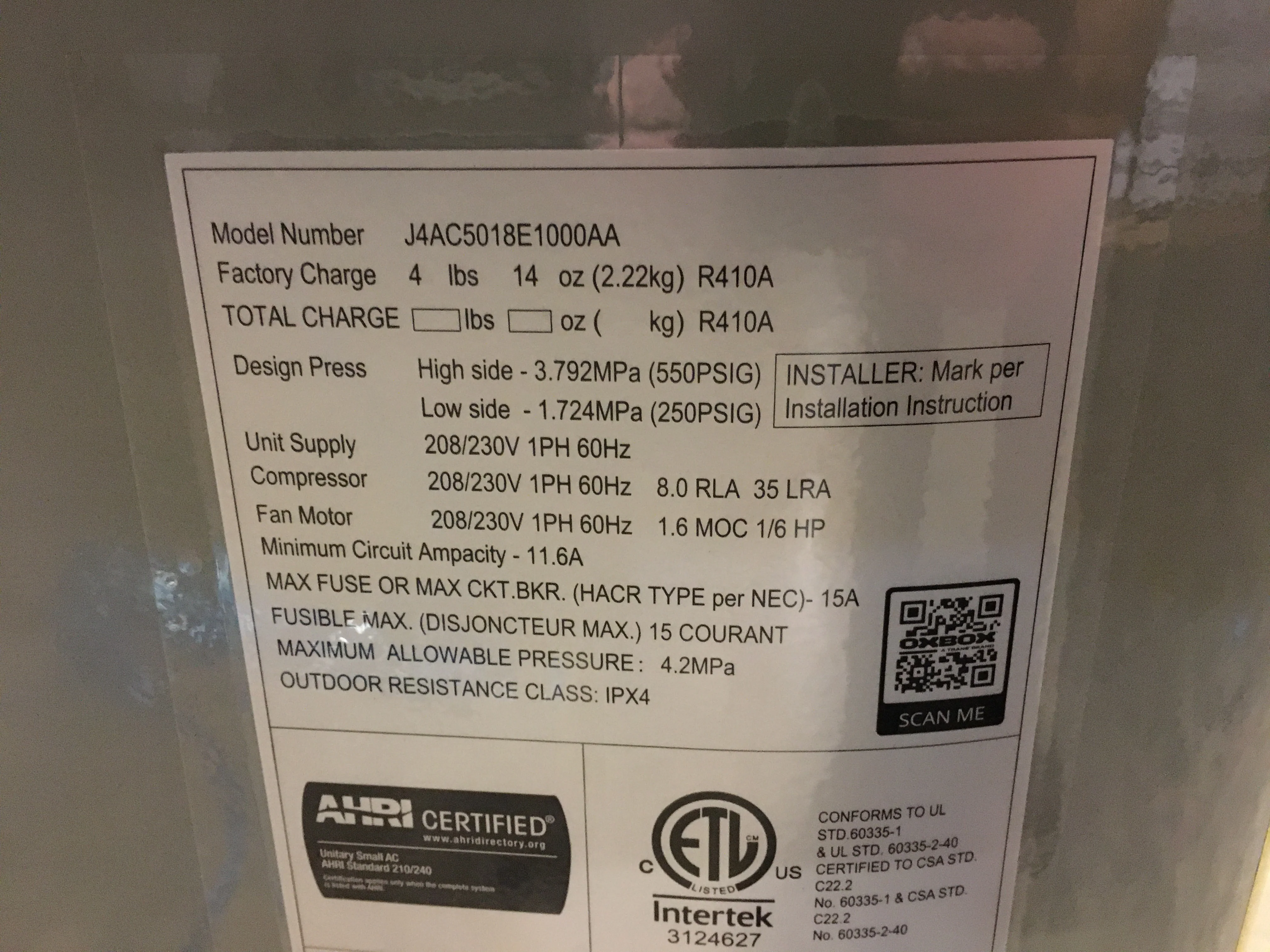 1.5 Ton Split-System Air Conditioner 208-230/60/1 14.3 SEER2 - Image 5