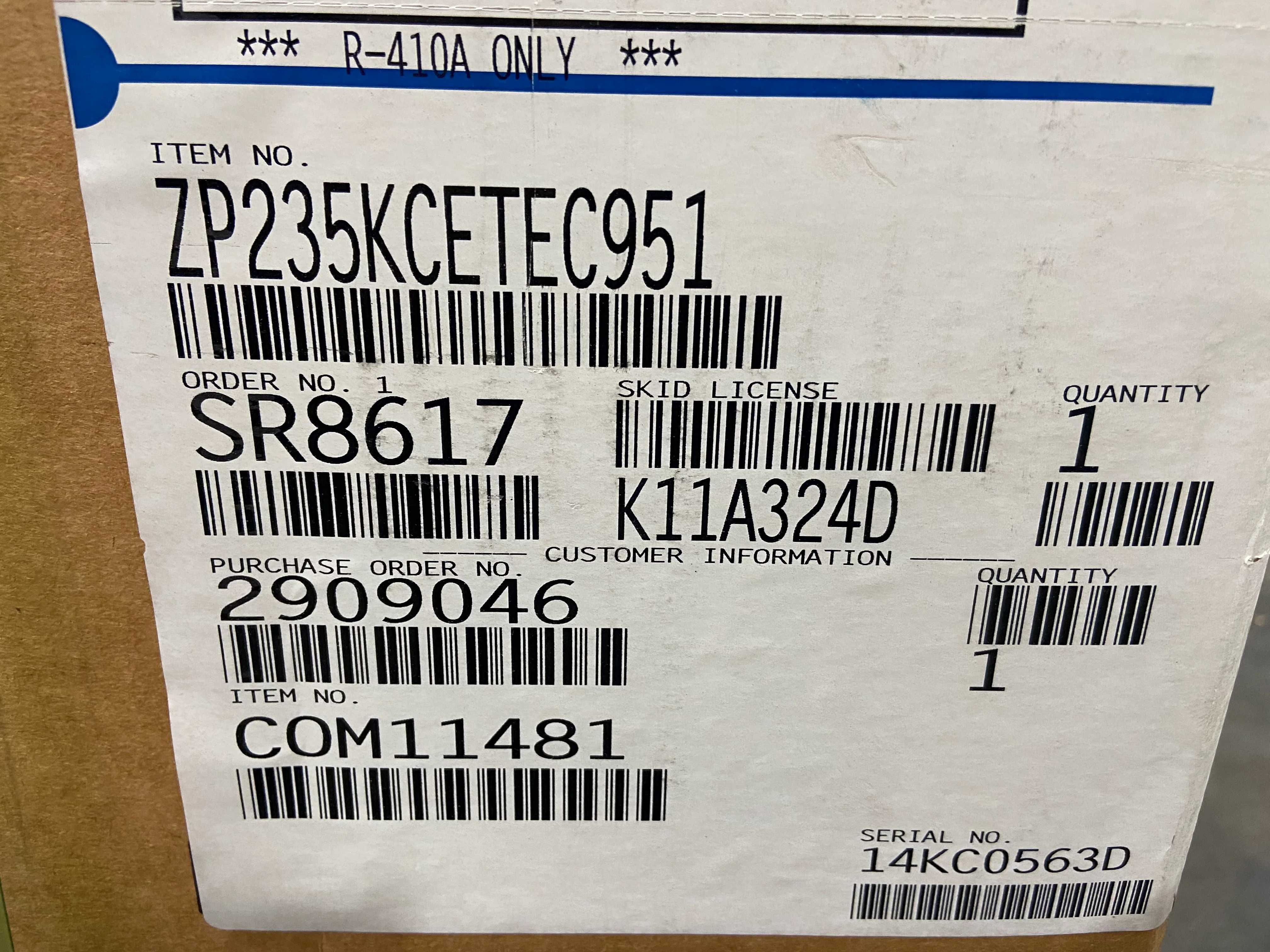 19 1/2 Ton Ac/HP Scroll Compressor 200/208-230/50-60/3 R-410A - Image 5