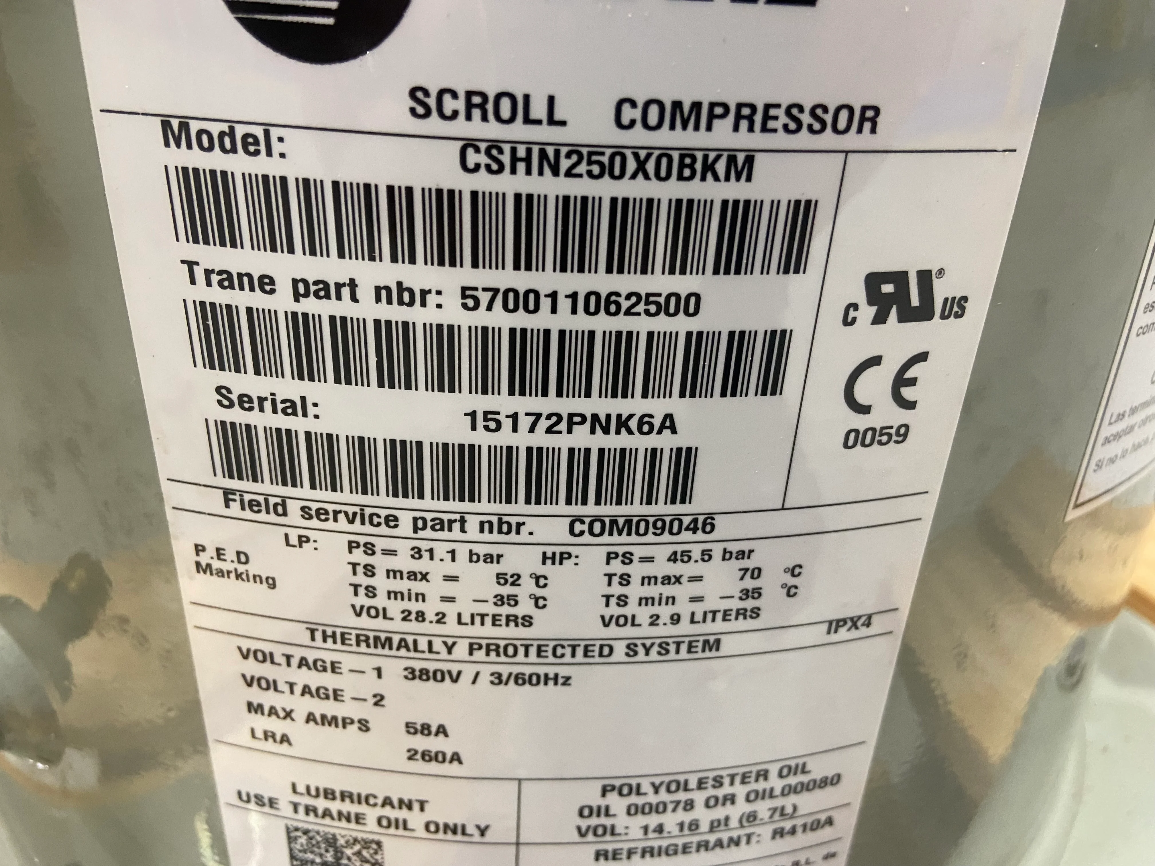 25 Ton AC/HP Scroll Compressor 380/60/3 R-410A - Image 5