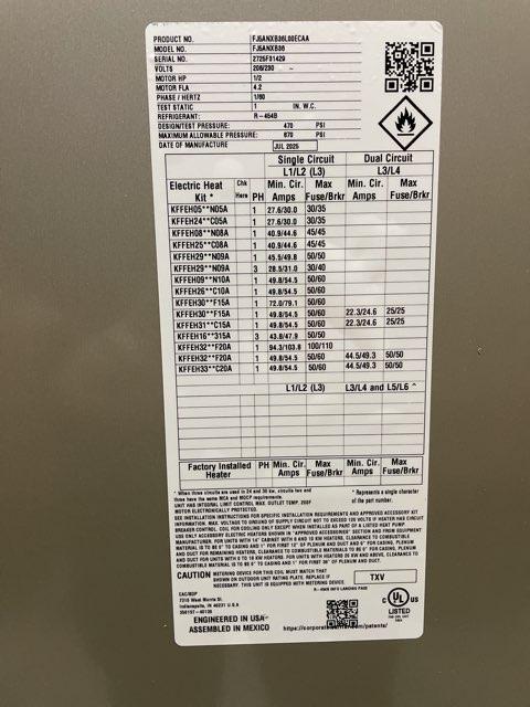 3 Ton 1-Stg SS AC R-454B 14.3 SEER2 with 3 Ton Multi Fan Coil R-454B and 8 kW Heat Kit with Breaker - Image 3
