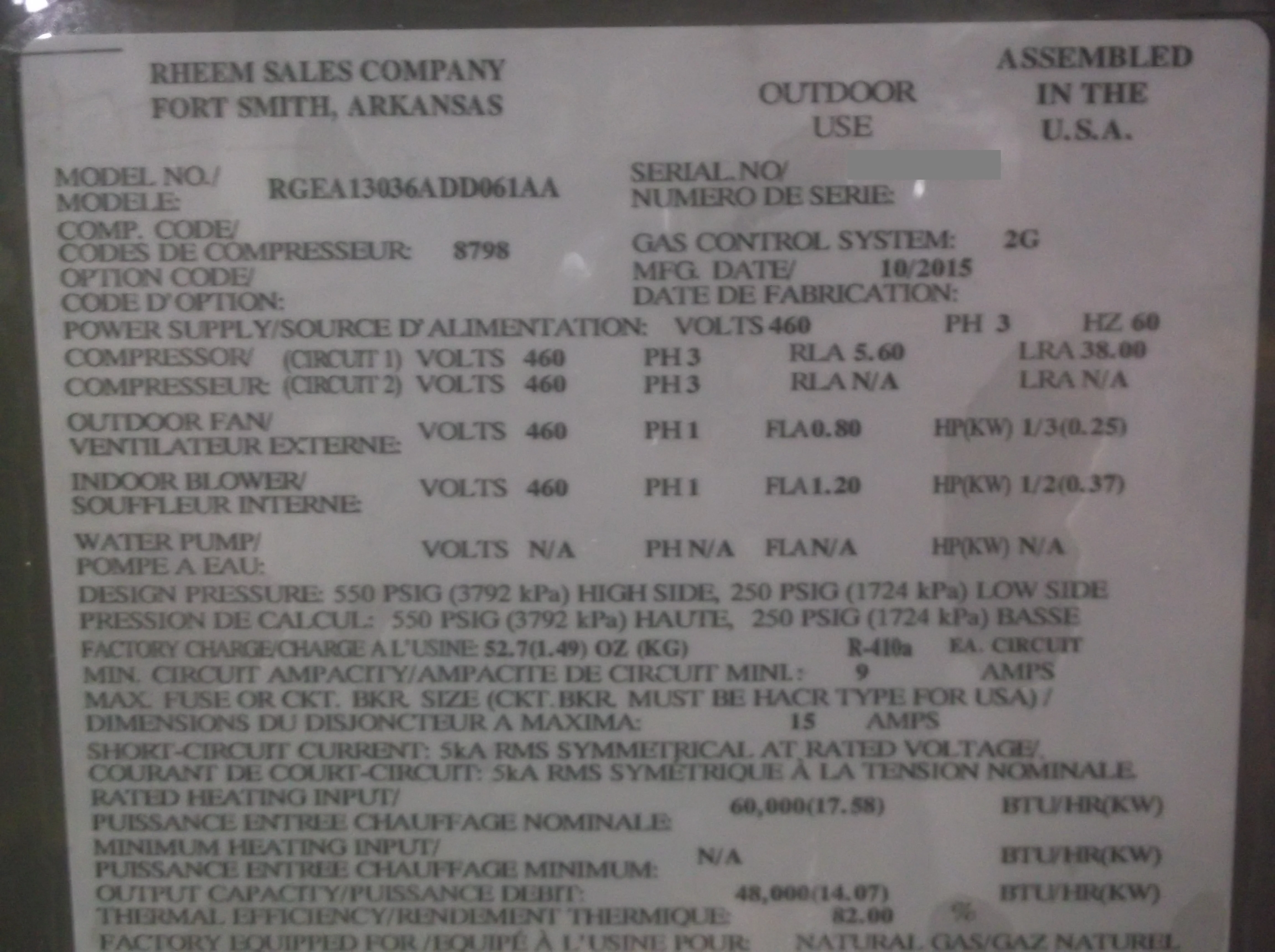 3 Ton Convertible Gas/Electric Package Unit, 13 SEER 460/60/3 R-410A - Image 4