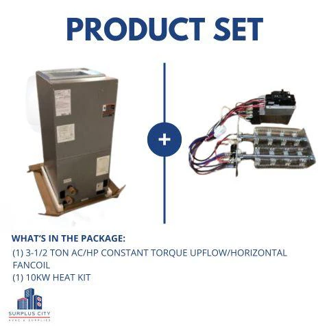 3.5 Ton AC/HP Const Torq Up/Horz Air Handler with 10Kw Heat Kit, 208-240/60/1 R-410A CFM:1600 - Image 8