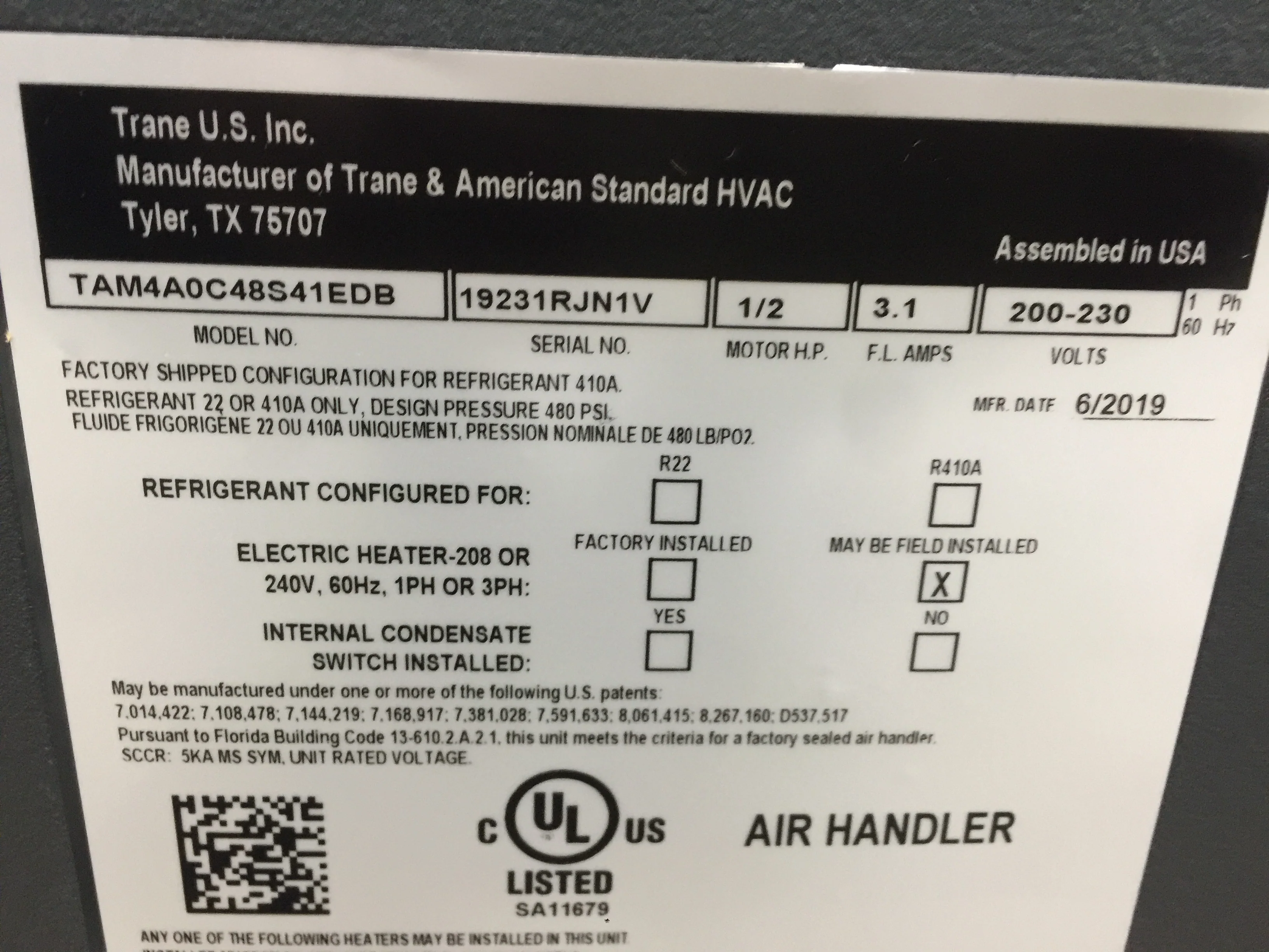 4 Ton AC/HP PSC 3 Speed Multiposition Fancoil, 208-230/60/1 R-410A Cfm:1600 - Image 7