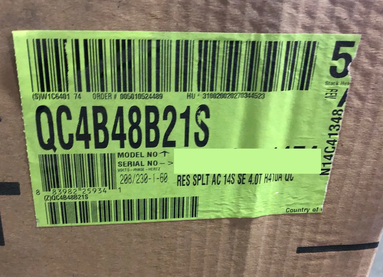 4 ton Manufactured Housing Air Conditioning Condensing Unit; 14 SEER, 208-230/60/1, R-410A - Image 3
