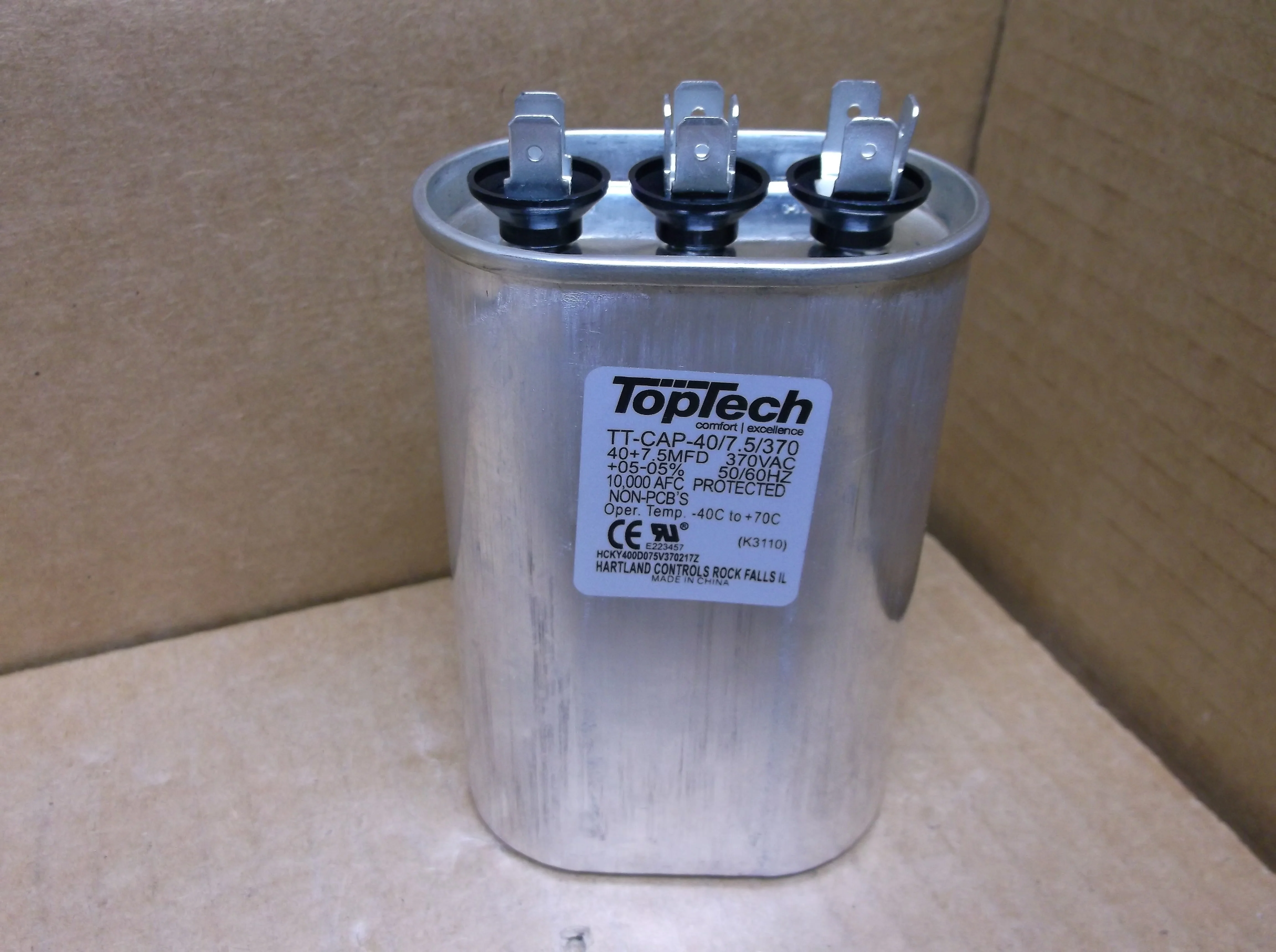 40+7.5 MFD x 370VAC Oval Dual Run Capacitor - Image 4