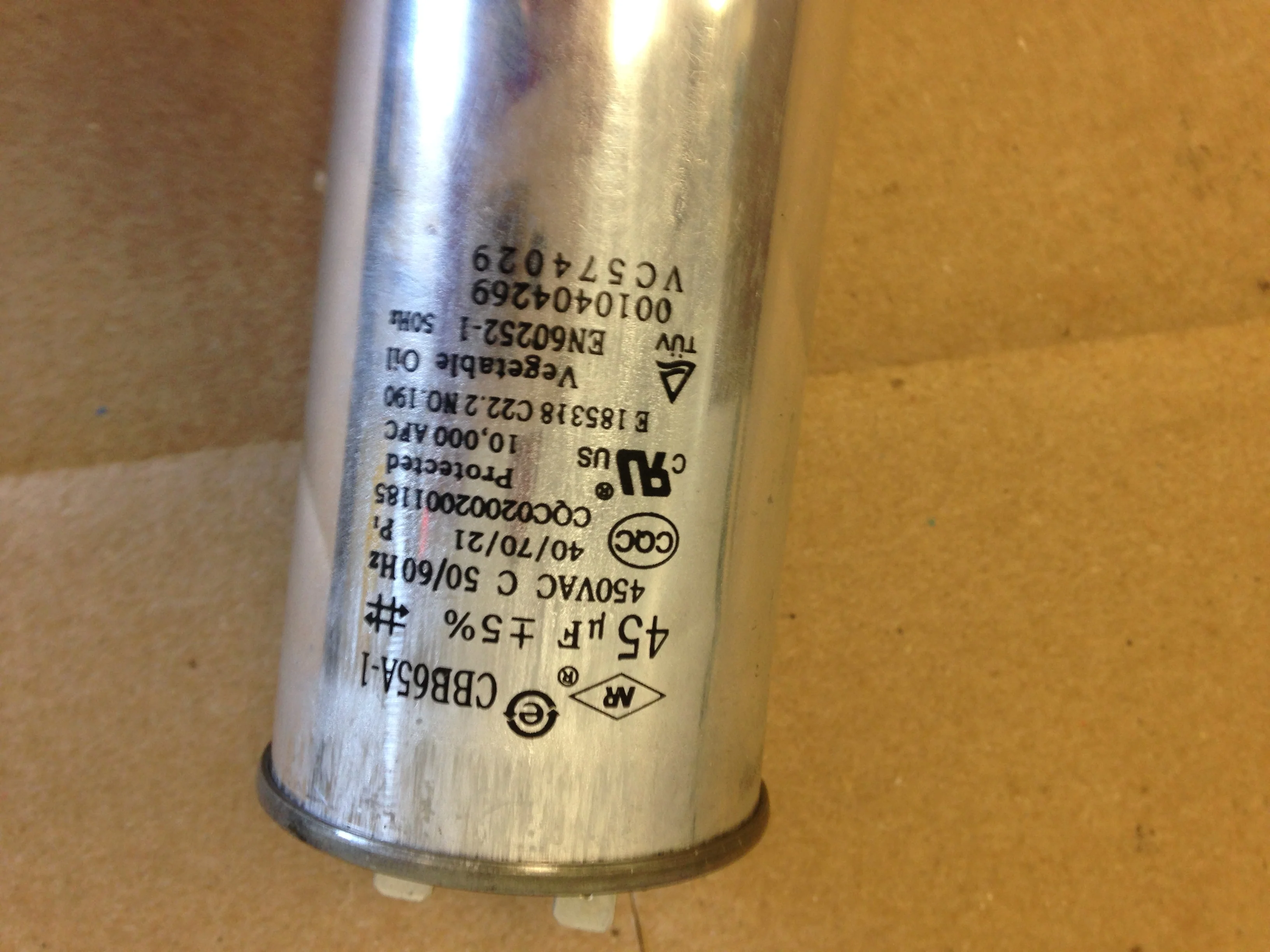 45UF  x 450Vac, Round Run Capacitor - Image 3