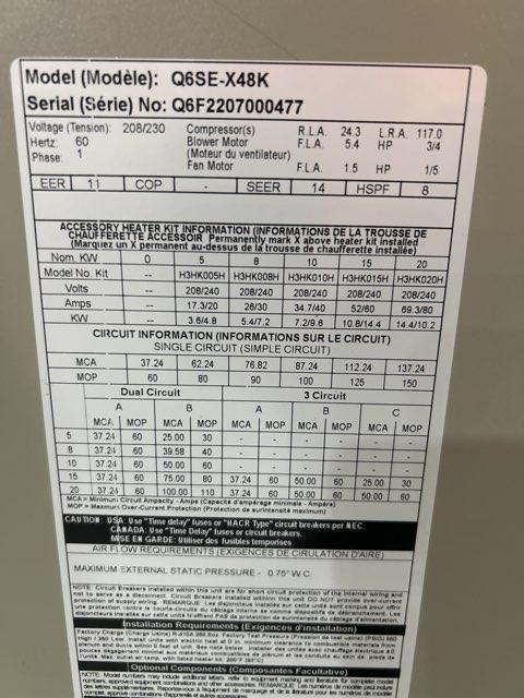 4 Ton Single-Stage Convertible Packaged Heat Pump Unit, 14 SEER, 208-230/60/1, R410A - Image 4