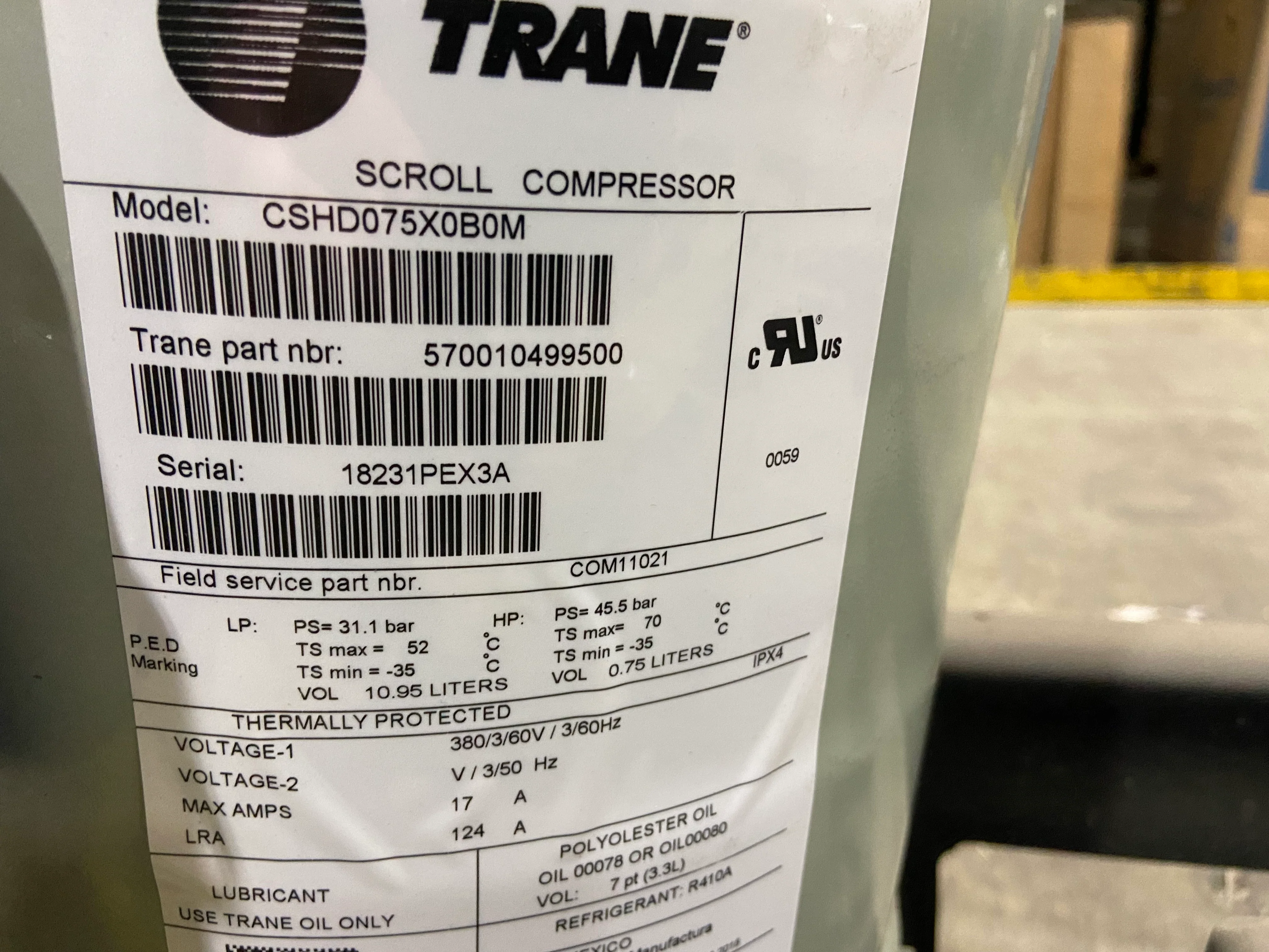 7-1/2 Ton AC/HP Scroll Compressor, 380/60/3 R-410A - Image 4