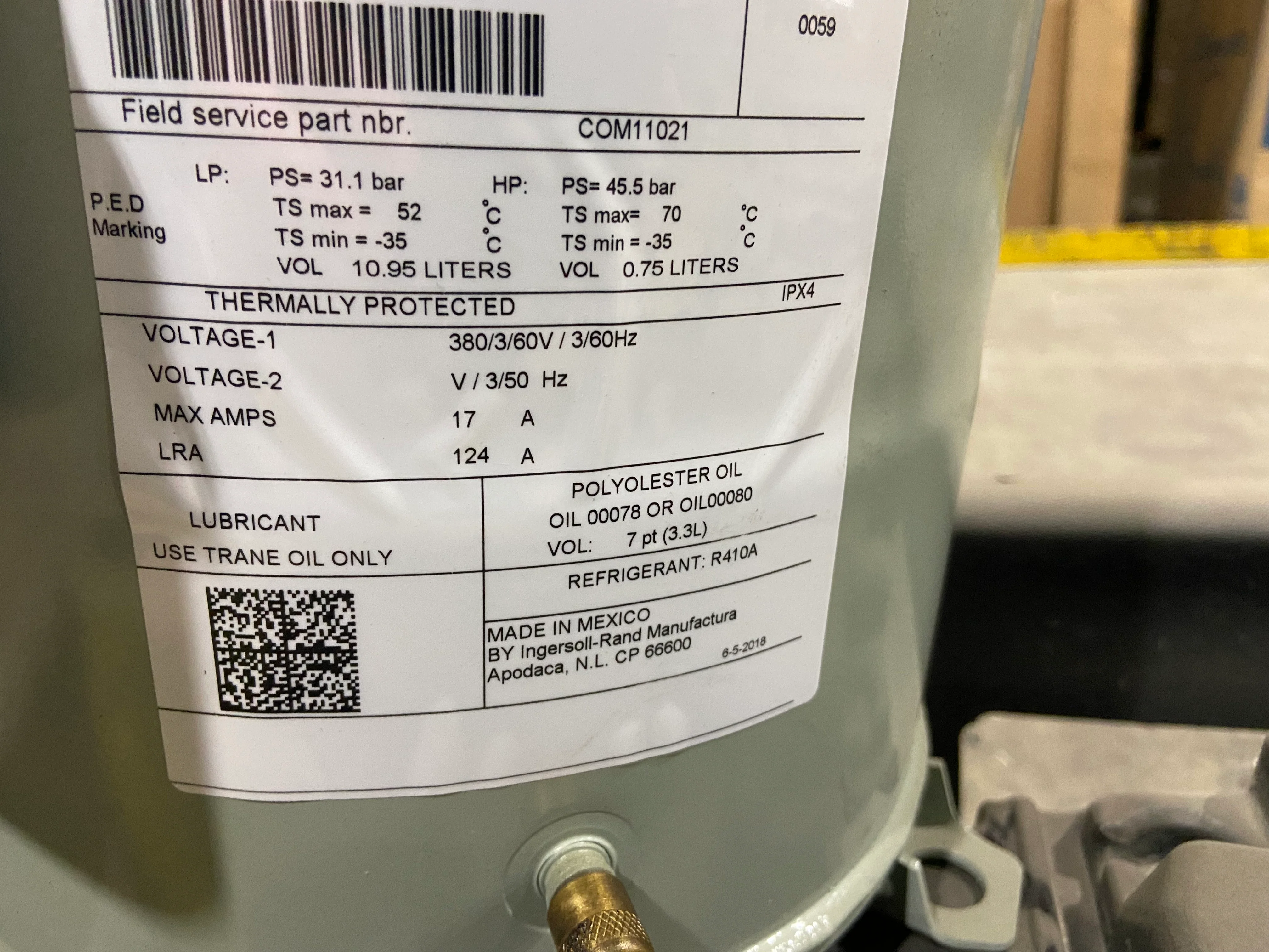 7-1/2 Ton AC/HP Scroll Compressor, 380/60/3 R-410A - Image 5