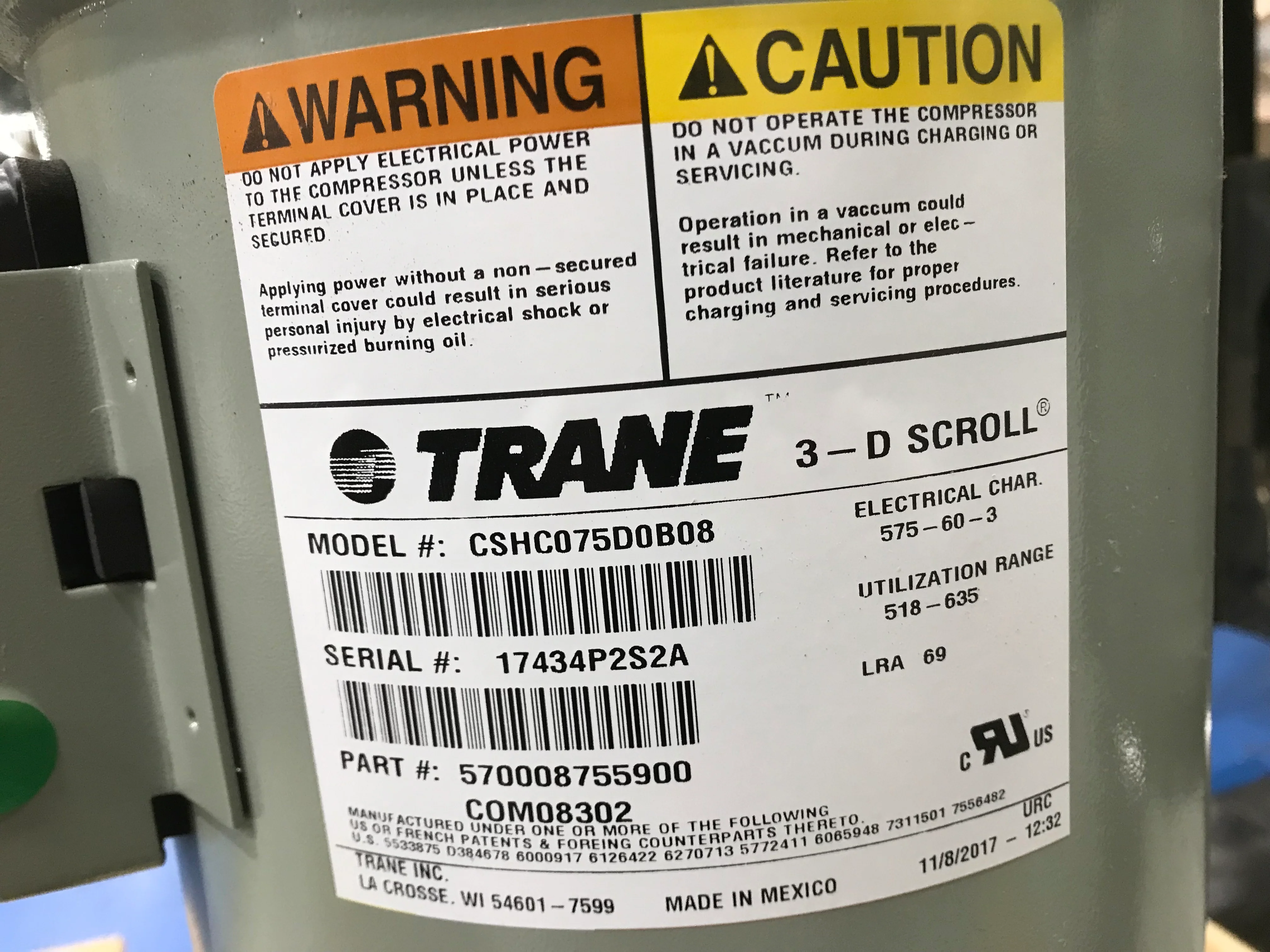 7.5 Ton AC/HP Scroll Compressor 575/60/3 R-410A - Image 3